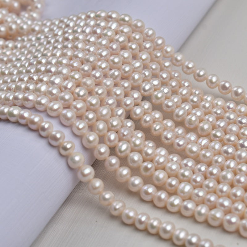 1164 6-7Mm white, nearly round natural freshwater pearl DIY jewelry accessories