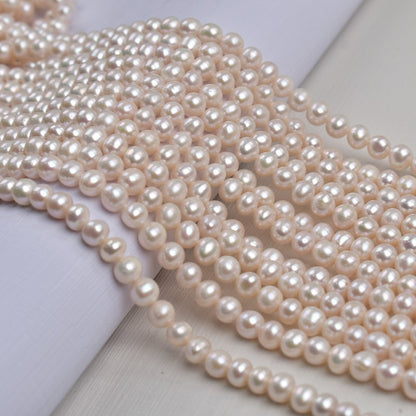 1164 6-7Mm white, nearly round natural freshwater pearl DIY jewelry accessories
