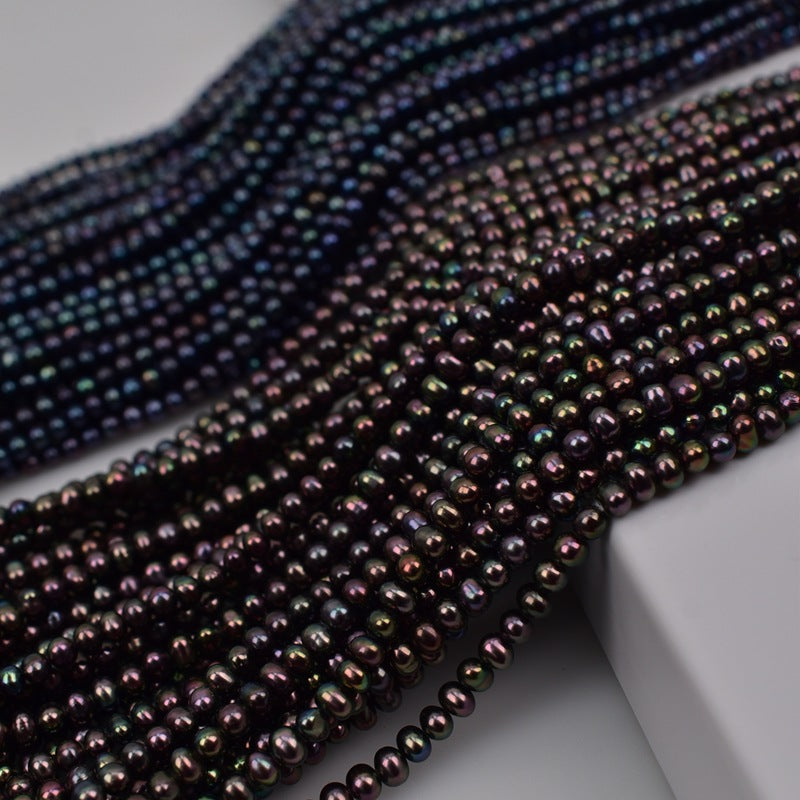 1177 Natural Freshwater Pearl Peacock Black, Pearl String Loose Bead Pearl work in progress DIY