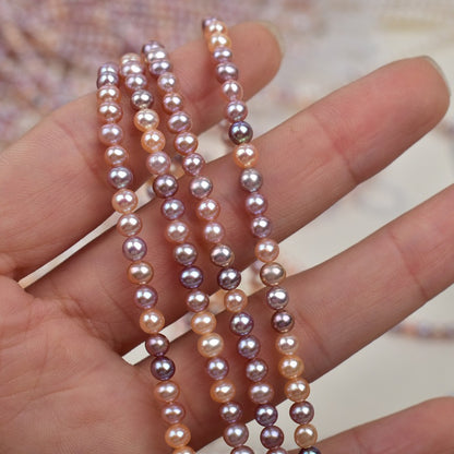1182 Natural Freshwater Pearl Approx. 4mm Near Round Pearl Necklace work in progress DIY Jewelry Accessories