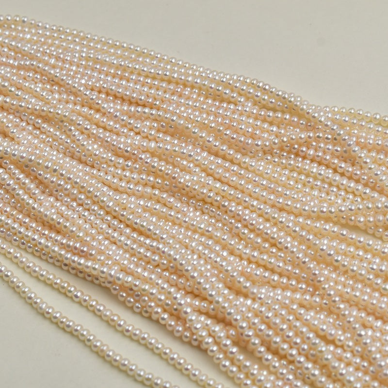 1216 4-5Mm gold round, natural freshwater pearl loose beads work in progress DIY handmade
