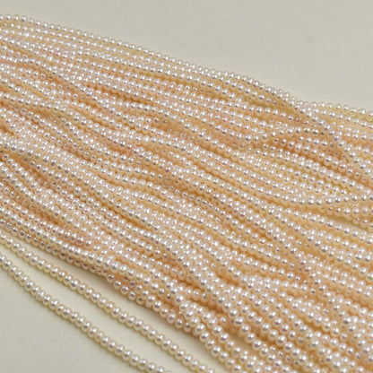 1216 4-5Mm gold round, natural freshwater pearl loose beads work in progress DIY handmade