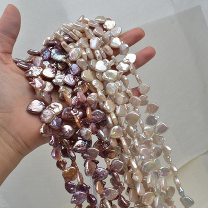 1080 Natural White Love Shaped Freshwater Pearl Edge Hole Irregular Heart Shaped Baroque Pearl