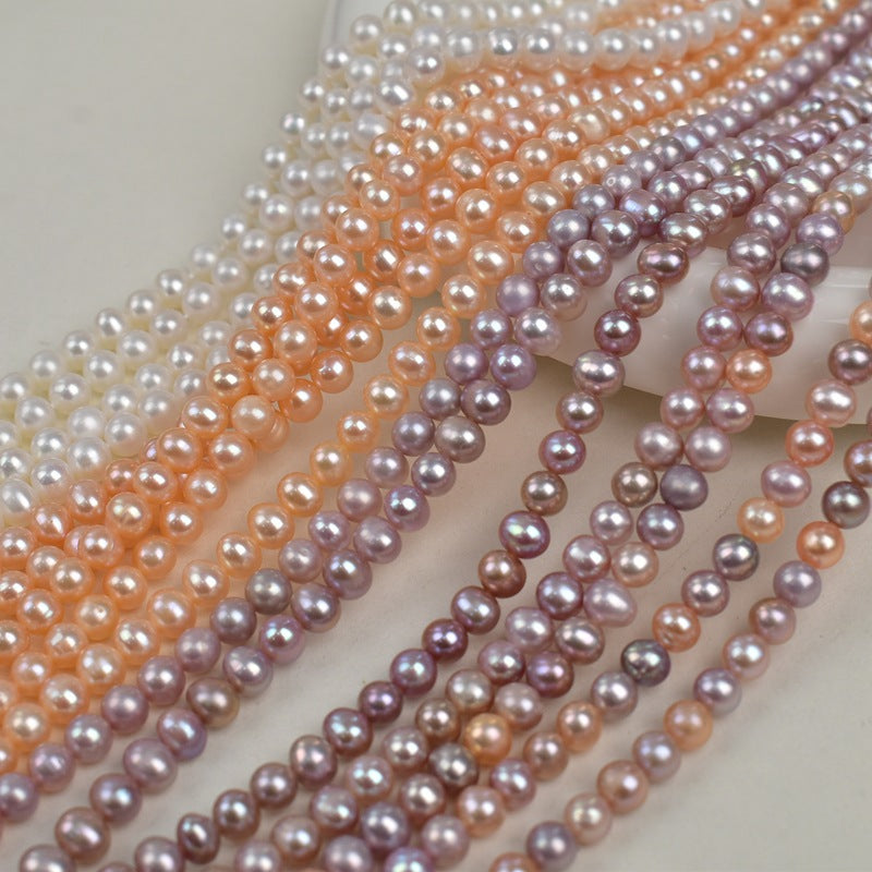 1178 5-6Mm nearly round pink purple pearl work in progress