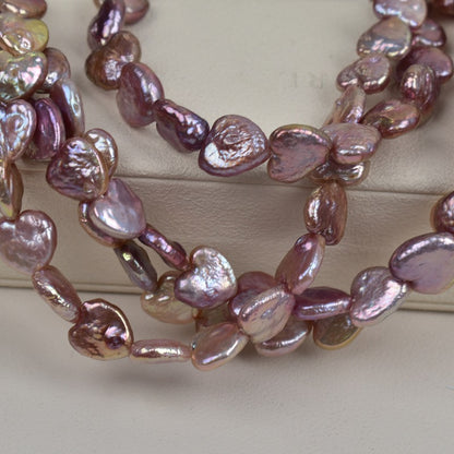 1077 Natural Freshwater Pearl Loose Beads Purple Love Shaped Baroque Pearl