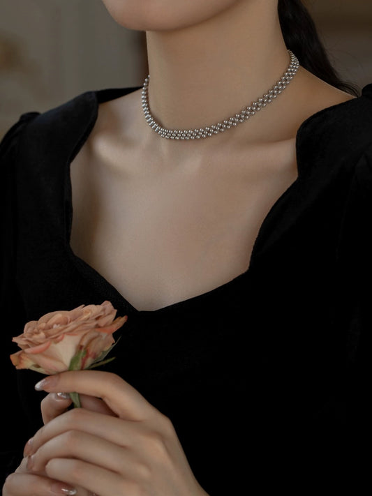 Pearl Choker Necklace Chain Girls Collar