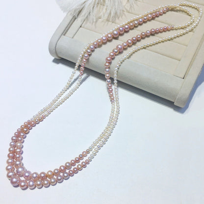 gradual change color trend candy color wear a sweet sweater chain necklace