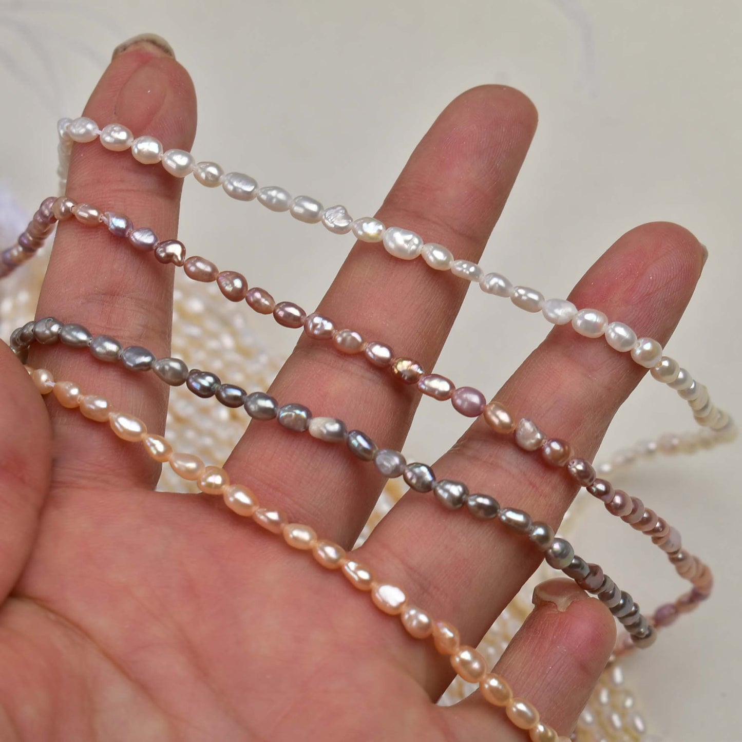 1309 3-4Mm Baroque, Pearl Natural Freshwater Profile Pearl