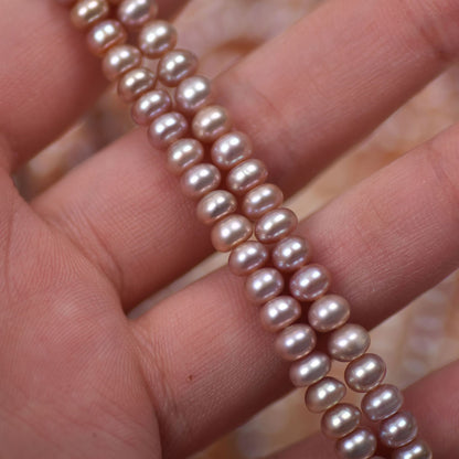 1251 flat beads about 5-6mm natural freshwater pearl DIY jewelry material