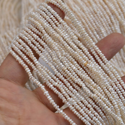 1244 Zhuji pearl 2-3mm natural freshwater flat beads work in progress