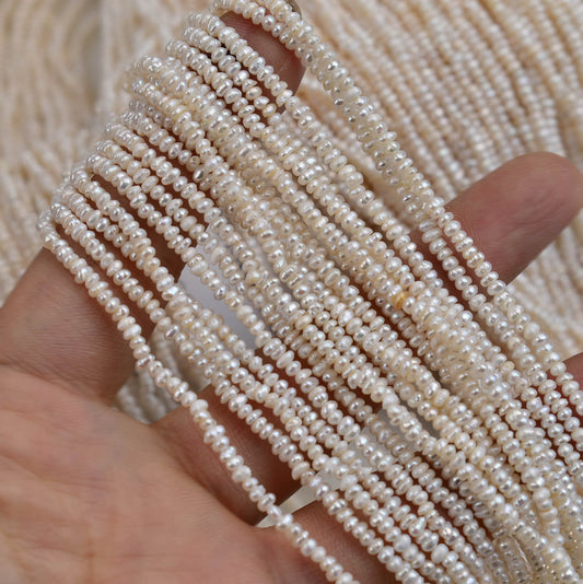 1244 Zhuji pearl 2-3mm natural freshwater flat beads work in progress