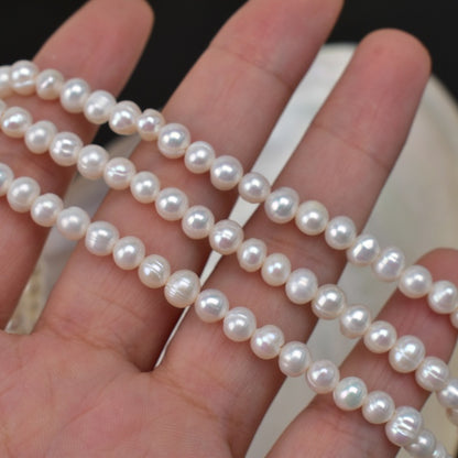 1135 4.5-5 mm Threaded Near Round Natural Freshwater Pearl Small Pearl Jewelry Accessories