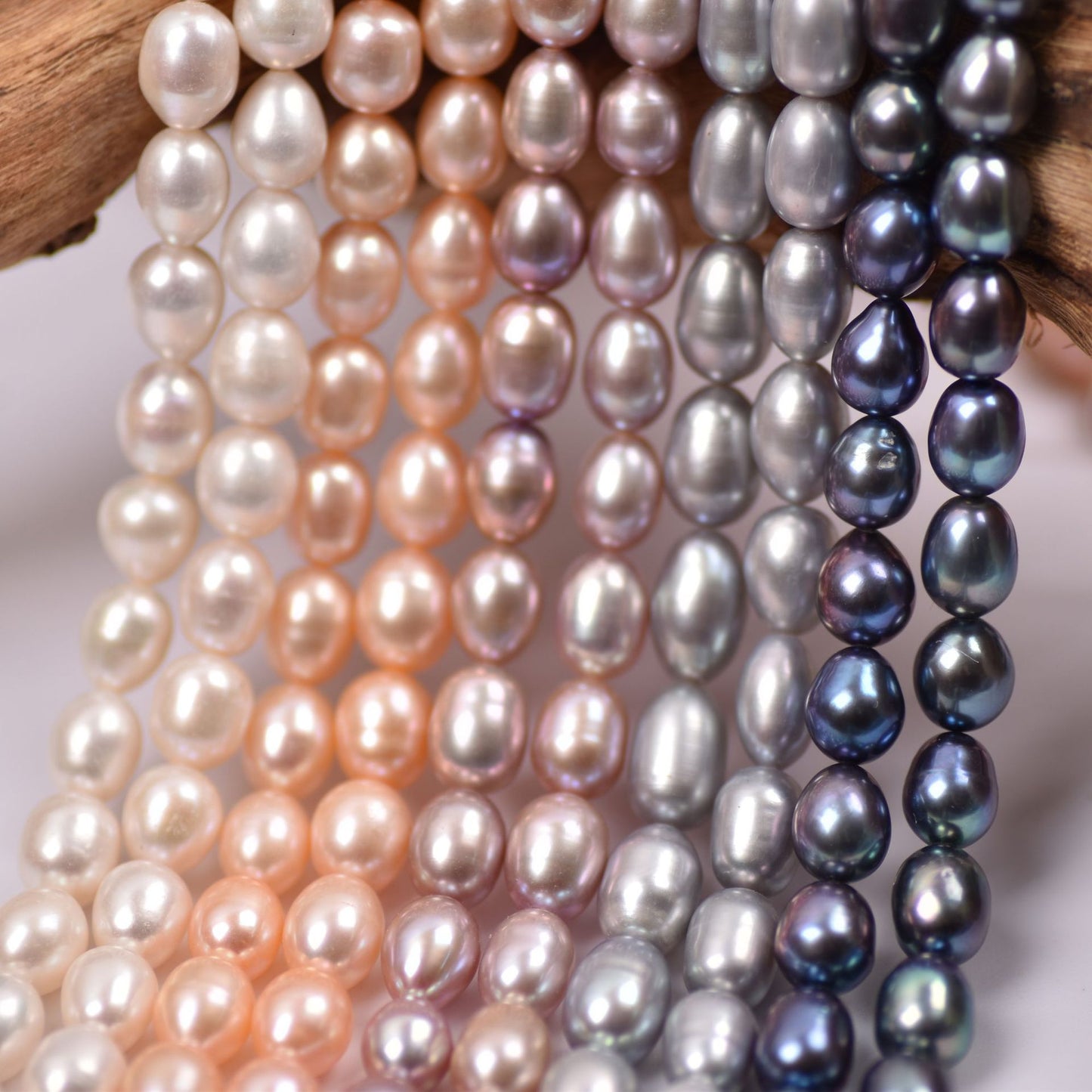 1019 Natural Freshwater Pearl Loose Beads 7-8mm Rice BeadsWholesale