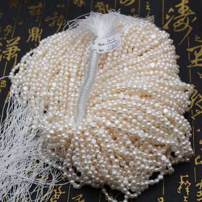 1321 small beads 3/4/5 mm natural freshwater pearl necklace work in progress wholesale