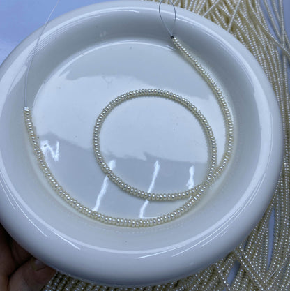 1243 new 2-3mm white, flat beads, white bright uniform freshwater pearl loose beads pearl DIY handmade material
