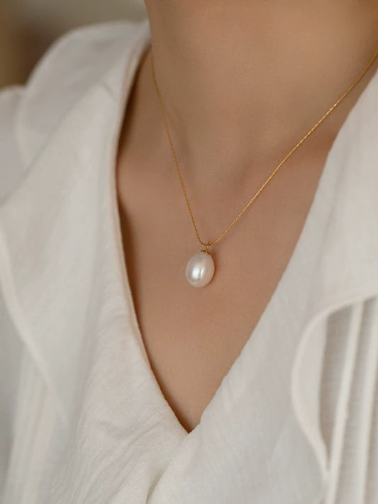 Pearl Necklace Girls Vintage ins Simple Chain Neck Snake Bone Chain Gift