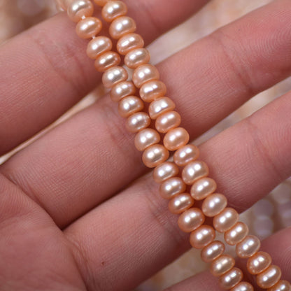 1251 flat beads about 5-6mm natural freshwater pearl DIY jewelry material
