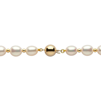 8-8.5 mm natural freshwater pearl bracelet 18cm long, white pearl jewelry Mother's Day gift for elders