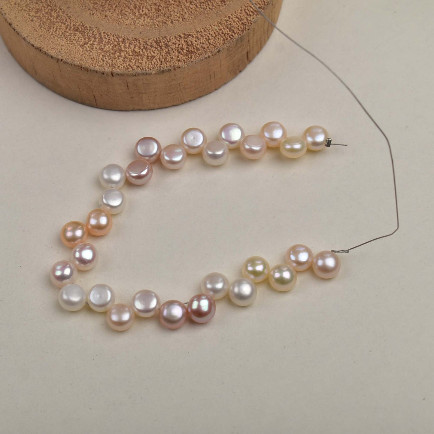 1042 Natural Freshwater Real Pearl Loose Beads 7-8mm DIY Handmade Materials