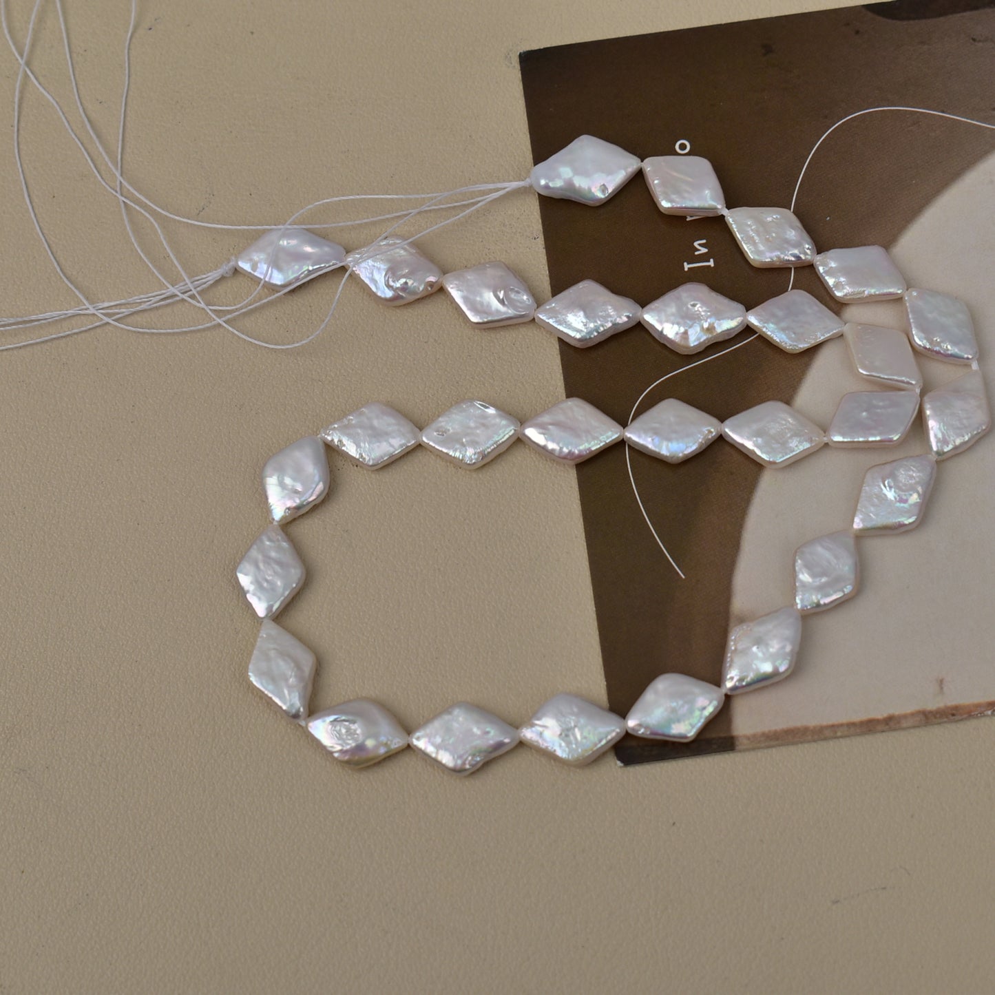 1072 Baroque Pearl Natural Freshwater Pearl Rhombus Loose Bead Jewelry Accessories