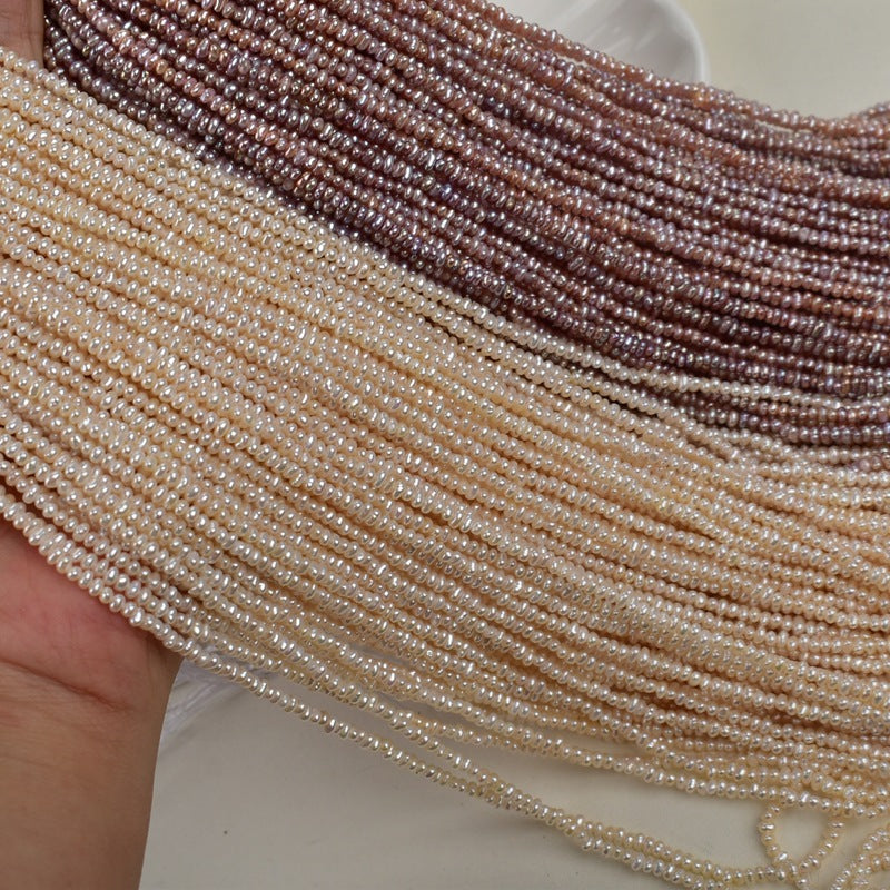 1197 2-3Mm natural freshwater pearl necklace work in progress purple beads