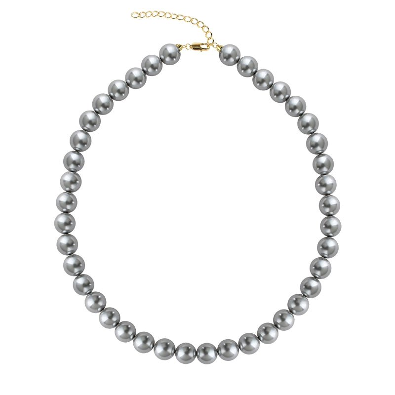 silver gray pearl necklace women's French retro premium autumn and winter sweater chain
