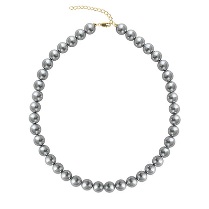 silver gray pearl necklace women's French retro premium autumn and winter sweater chain