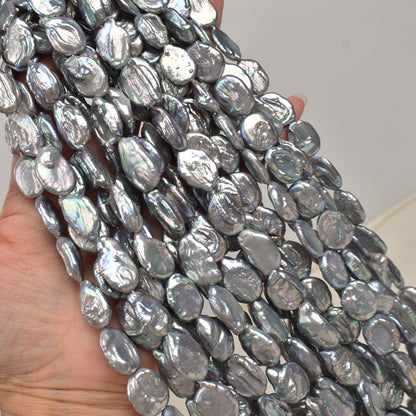 1068 Grey Color Natural Freshwater Pearl 12 * 16mm DIY Handmade Jewelry Material