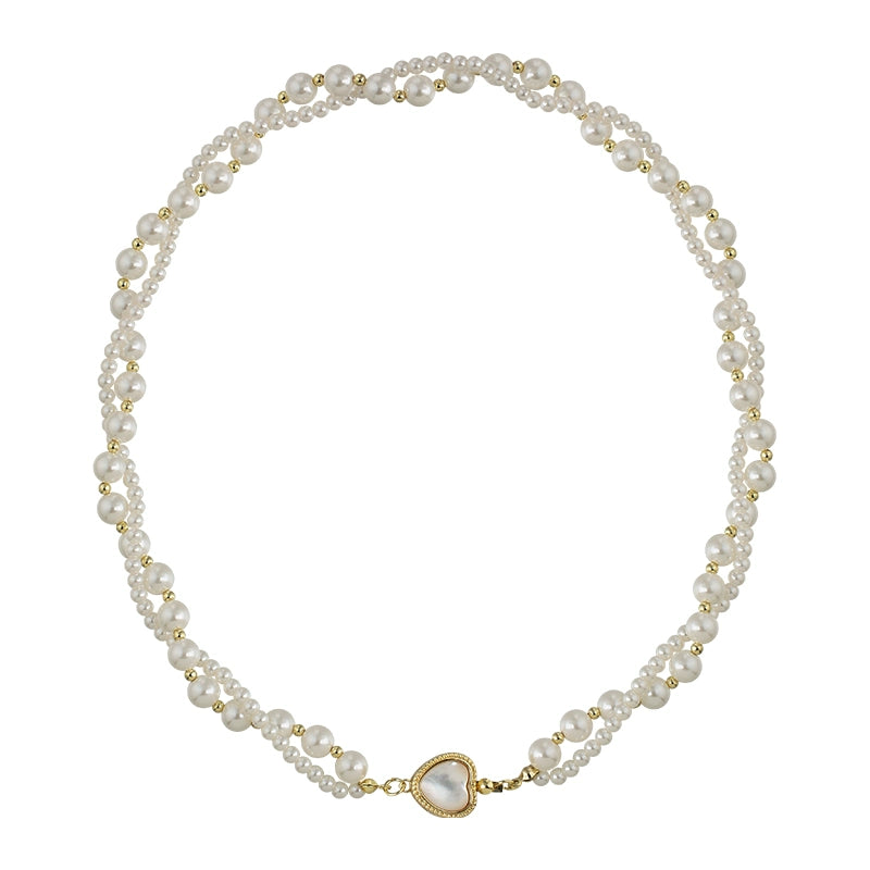 Pearl Necklace Ladies Premium Double Winding Twist French European and American Fritillary Love