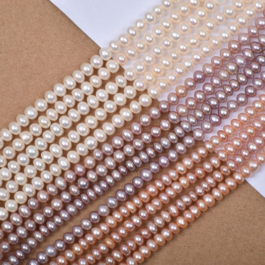 1251 flat beads about 5-6mm natural freshwater pearl DIY jewelry material