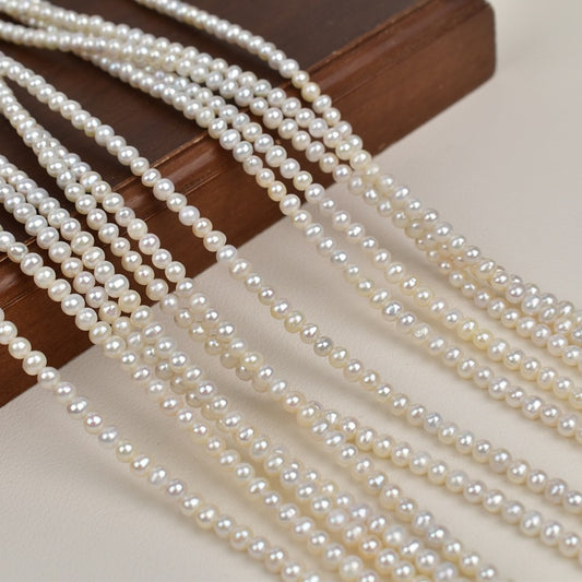 1115 3.5-4 mm near round pearl natural freshwater real pearl work in progress material jewelry accessories necklace material