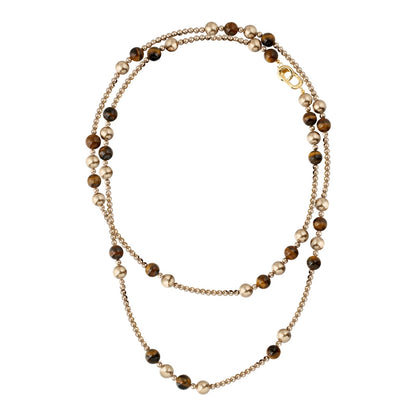 Pearl Necklace Ladies Autumn and Winter New Merad Tiger's Eye Beaded Long Sweater Chain