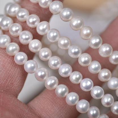 1121 Freshwater nearly round pearl beads about 6mm loose beads DIY beads wholesale
