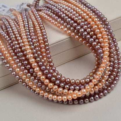 1184 Zhuji nearly round strong light 5-6mm natural freshwater pearl DIY