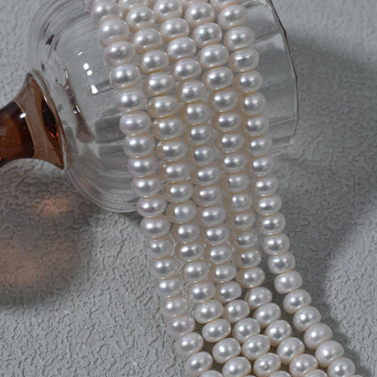 1245 9-10Mm flat beads work in progress DIY materials Natural freshwater pearls