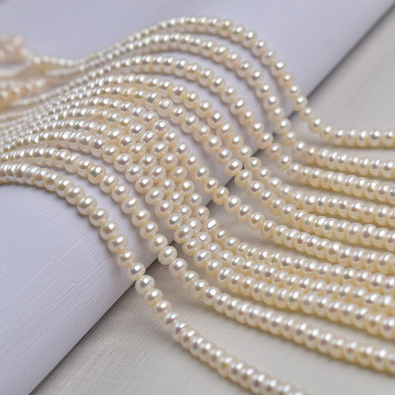 1216 4-5Mm gold round, natural freshwater pearl loose beads work in progress DIY handmade