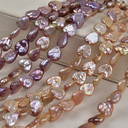 1077 Natural Freshwater Pearl Loose Beads Purple Love Shaped Baroque Pearl