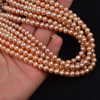 1184 Zhuji nearly round strong light 5-6mm natural freshwater pearl DIY