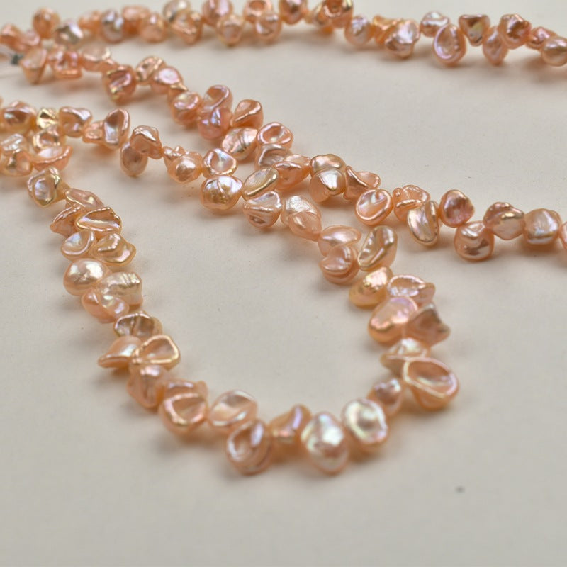 1083 Baroque pink gold 37-hole petal-shaped side hole beads DIY jewelry accessories