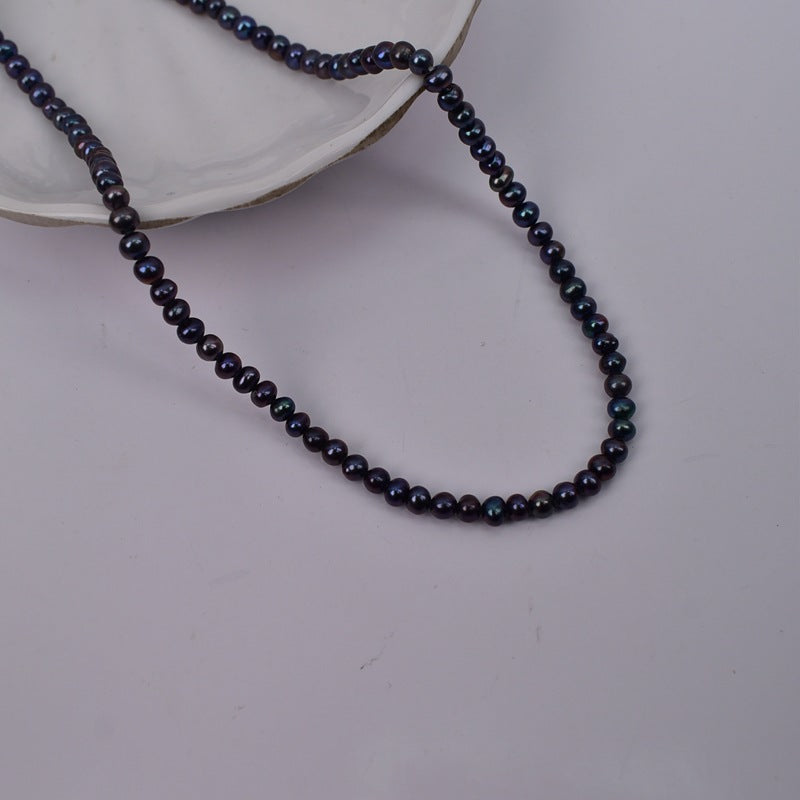 1177 Natural Freshwater Pearl Peacock Black, Pearl String Loose Bead Pearl work in progress DIY