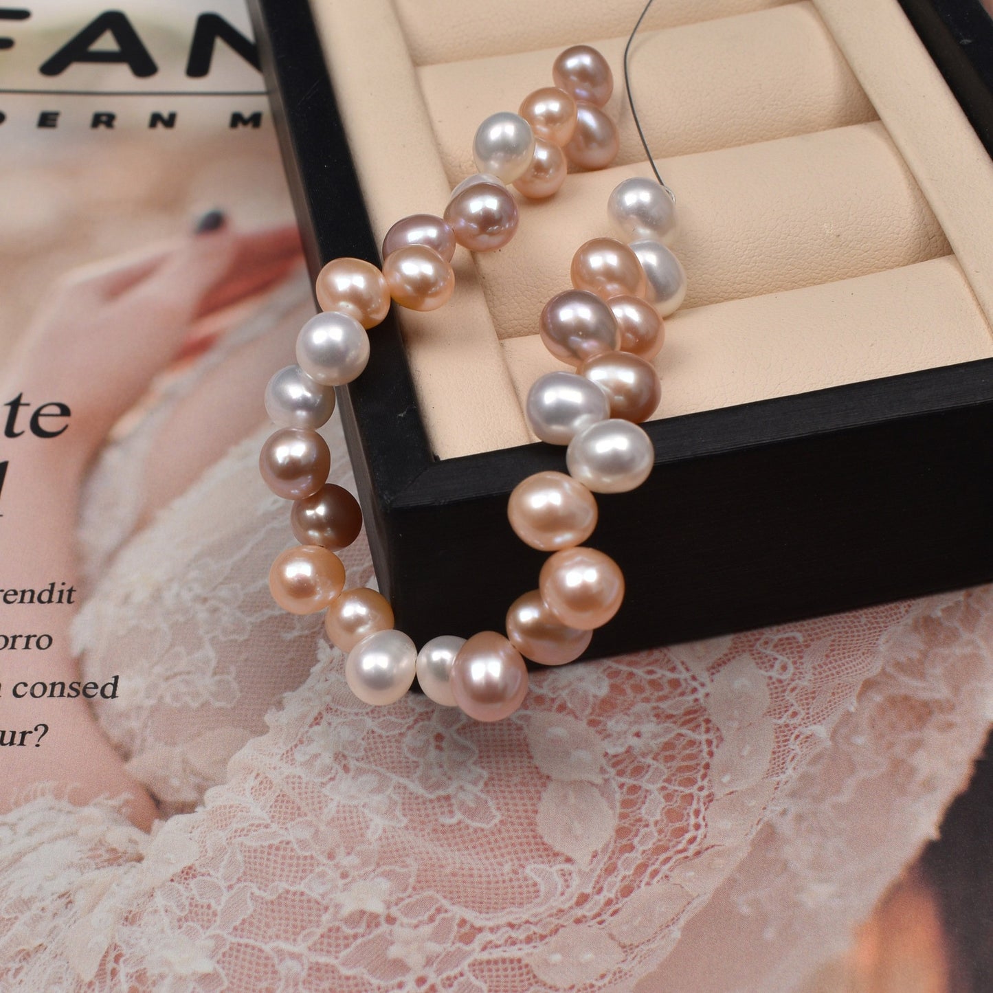 1003 Panax notogeng rice beads about 7-8mm natural freshwater pearls work in progress necklace loose beads DIY raw material accessories wholesale