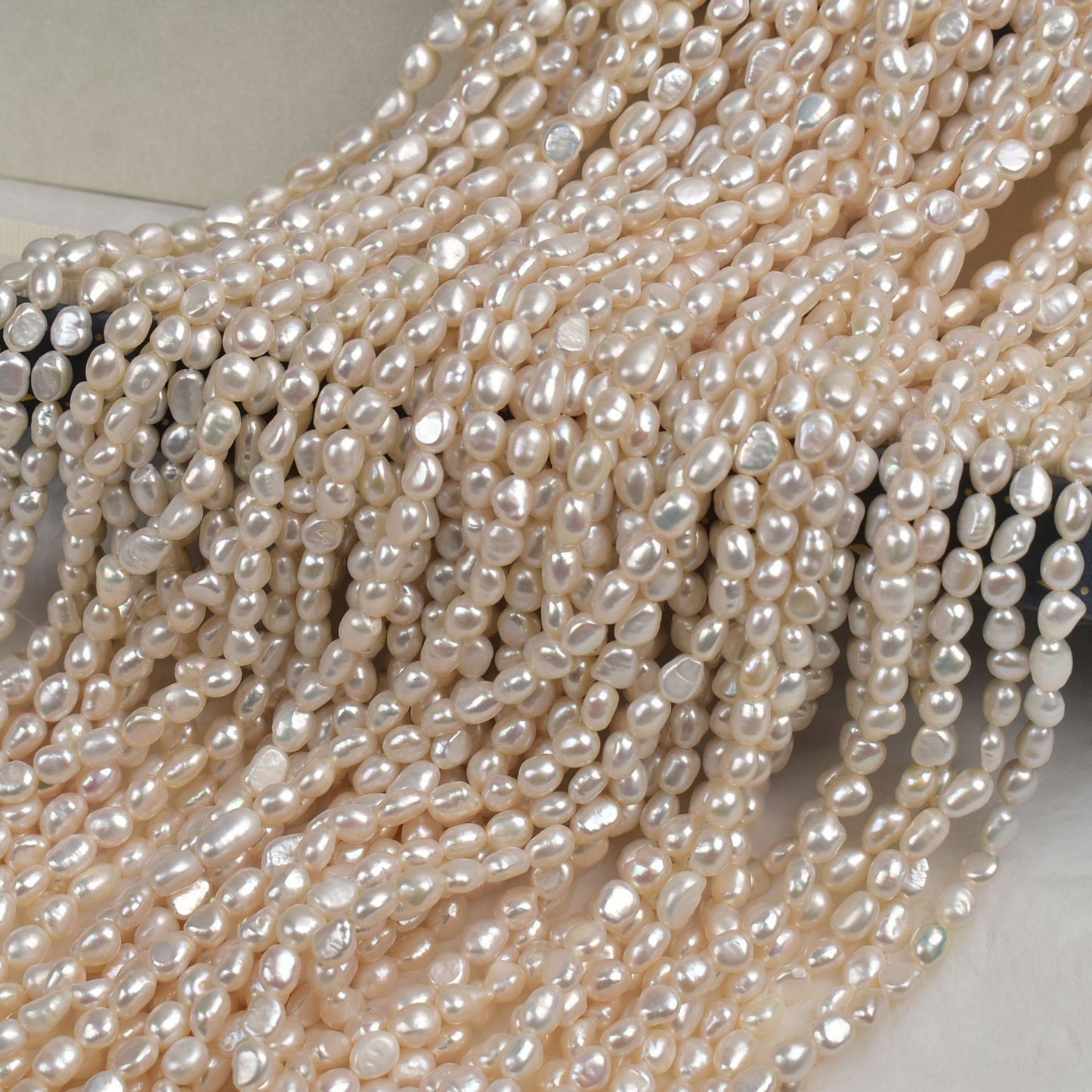 1018 5-6Mm straight hole two-sided natural freshwater real pearl loose bead string DIY jewelry accessories