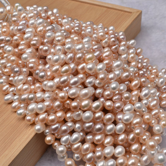 1003 Panax notogeng rice beads about 7-8mm natural freshwater pearls work in progress necklace loose beads DIY raw material accessories wholesale
