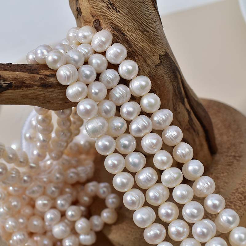 1130 manufacturers wholesale 7-8mm threaded natural freshwater pearls