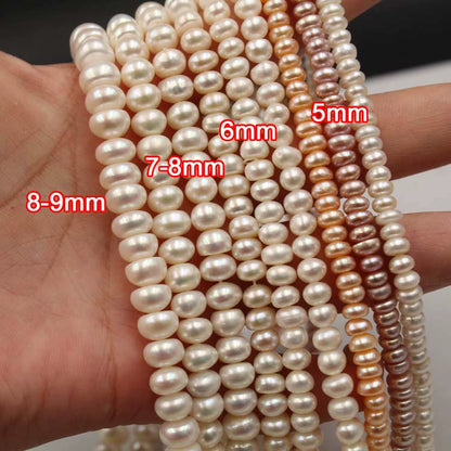 1228 natural freshwater pearls 5-9mm strong light flat beads DIY jewelry accessories handmade beaded loose beads