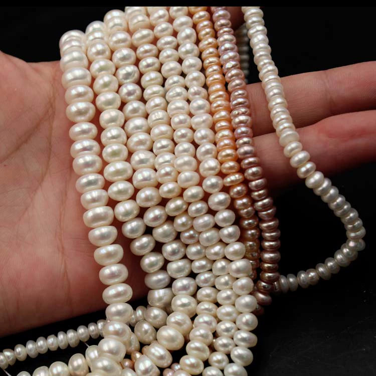 1228 natural freshwater pearls 5-9mm strong light flat beads DIY jewelry accessories handmade beaded loose beads
