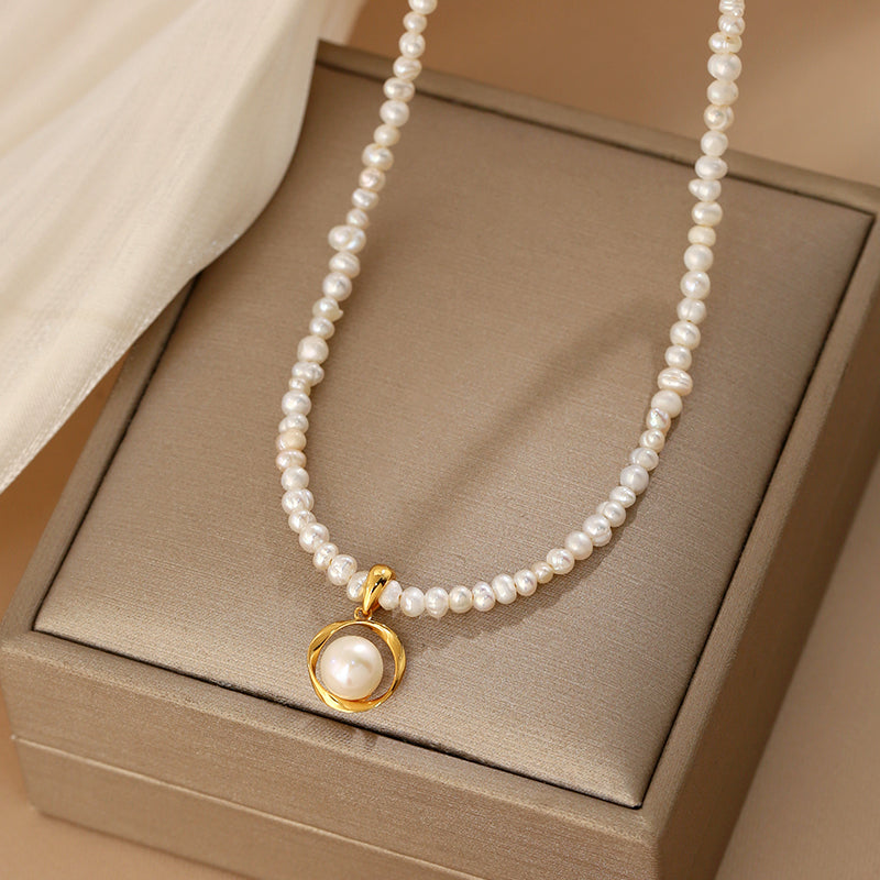 Natural freshwater pearl necklace women's fashion jewelry