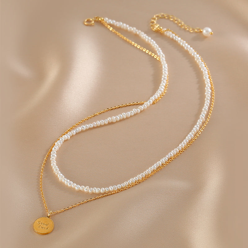 Natural Freshwater Pearl Necklace Women's Summer Bead Collarbone Chain