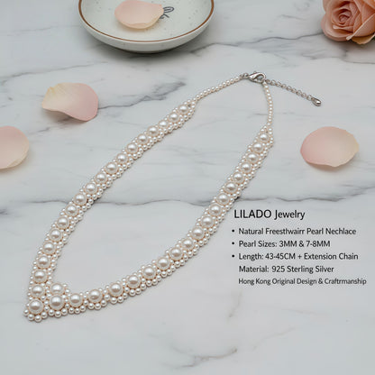 Natural freshwater pearl love necklace