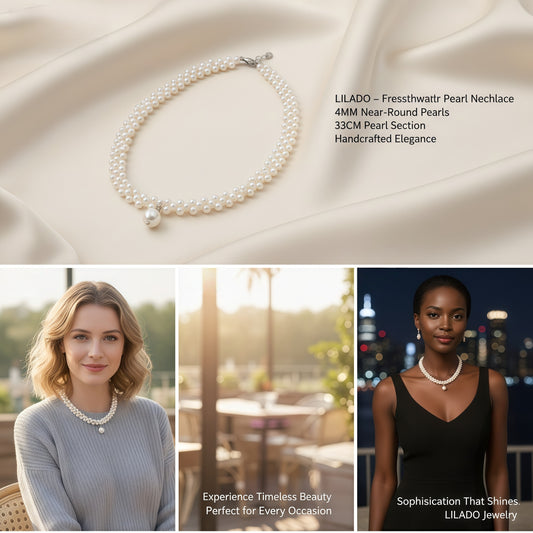 925 silver natural pearl choker